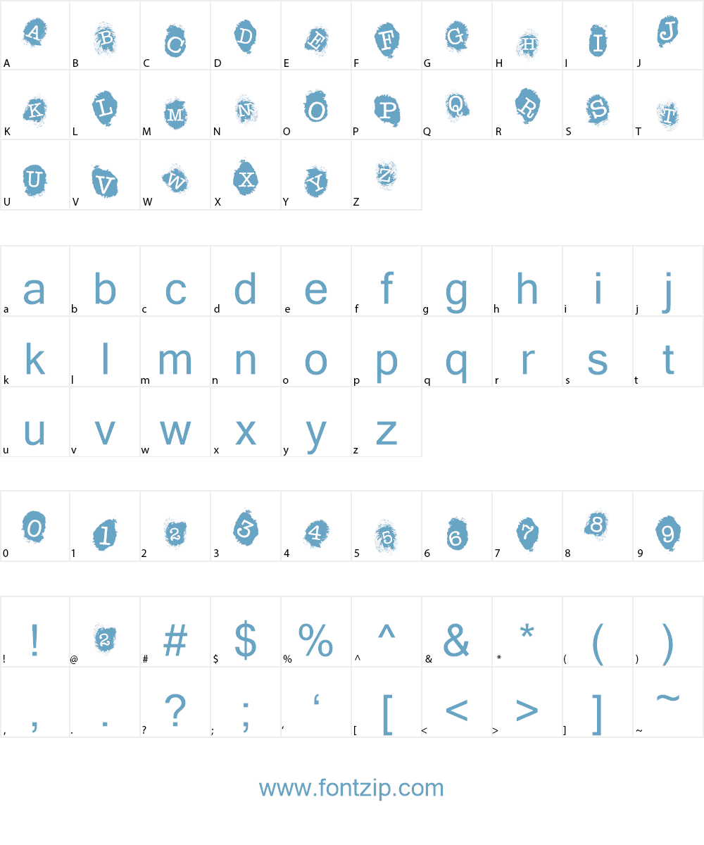 Fingerprints Inside Font Character